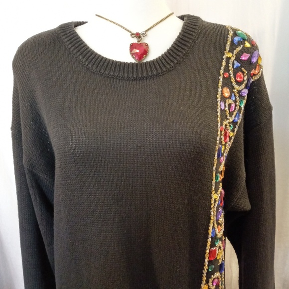 victoria harbour Sweaters - VICTORIA HARBOUR Vintage Beaded Sweater Sz L
